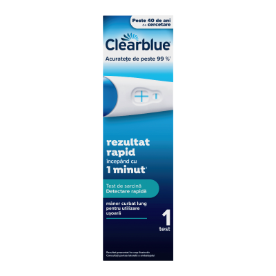 Test de sarcina detectare rapida, 1 bucata, Clearblue -