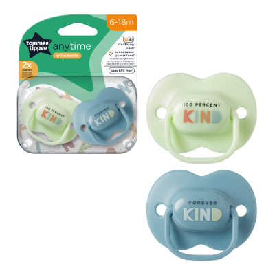 Suzete ortodontice Anytime, 6-18 luni, Verde/albastru, 2 bucati, Tommee Tippee -