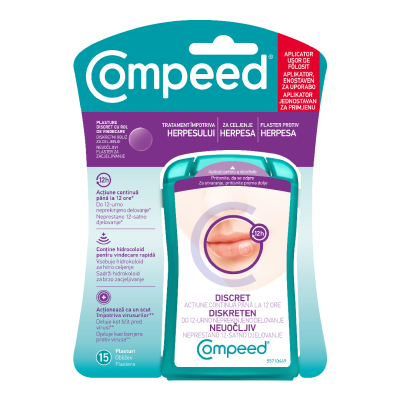 Plasturi tratament pentru herpes, 15 plasturi, Compeed -