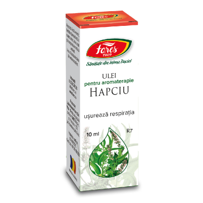 Ulei pentru aromoterapie Hapciu Usureaza Respiratia, R7, 10 ml, Fares -
