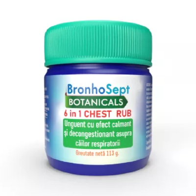 Unguent Chest Rub Decongestionant BronhoSept, 113g, Justin Pharma -
