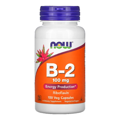 Vitamina B-2, 100 mg, 100 capsule vegetale, Now Foods -
