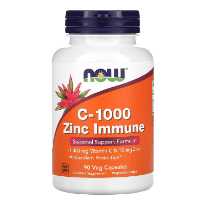 Vitamina C-1000 mg Cu Zinc Imune, 90 capsule vegetale, Now Foods -
