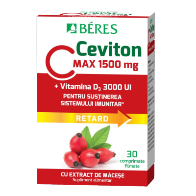 Vitamina C 1500mg + Vitamina D3 3000UI, Ceviton, 30 comprimate filmate, Beres -