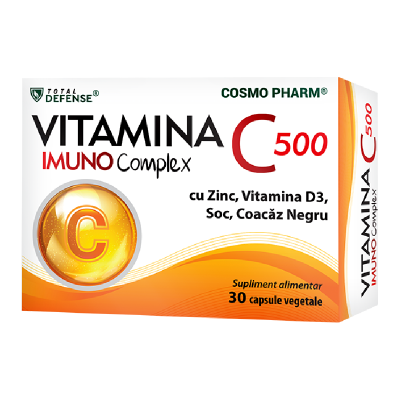 Vitamina C 500 Imuno Complex, 30 capsule vegetale, Cosmo Pharm -