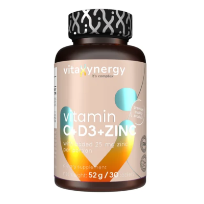 Vitamina C, Vitamina D3 si Zinc, 30 tablete, Vitaxynergy -