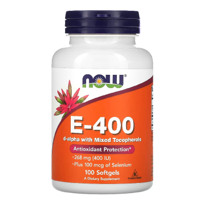 Vitamina E 400 D-Alpha, 100 gelule moi, Now Foods -