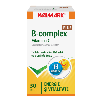 B Complex Plus Vitamina C, 30 tablete, Walmark -