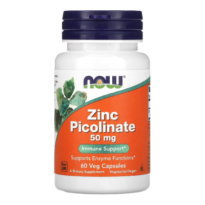Zinc Picolinat, 50 mg, 60 capsule vegetale, Now Foods -